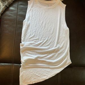 Athleta white asymmetrical tank size small
